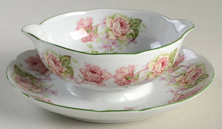 Eugenie De Montijo Round Gravy Boat/Attached Underplate