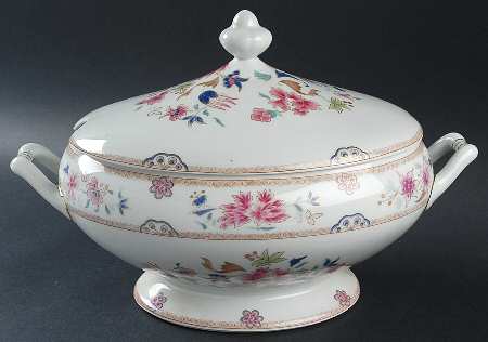 Famille Rose Oval Tureen & Lid
