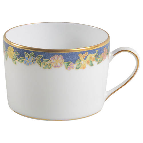 Fiorini Bleu (No Gold Outlined Flowers) Flat Cup