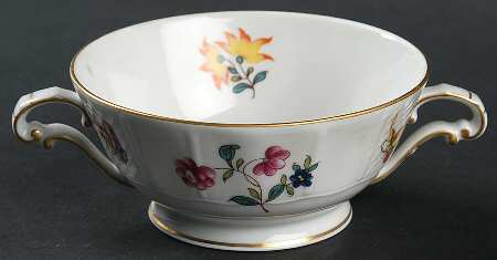 Fleurs Des Indes Footed Cream Soup Bowl