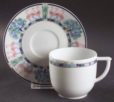 Flamants Roses Flat Cup & Saucer Set