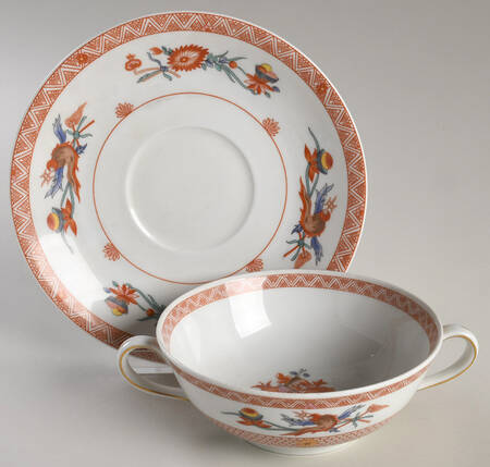 Fou Tcheou Flat Cream Soup Bowl & Saucer Set