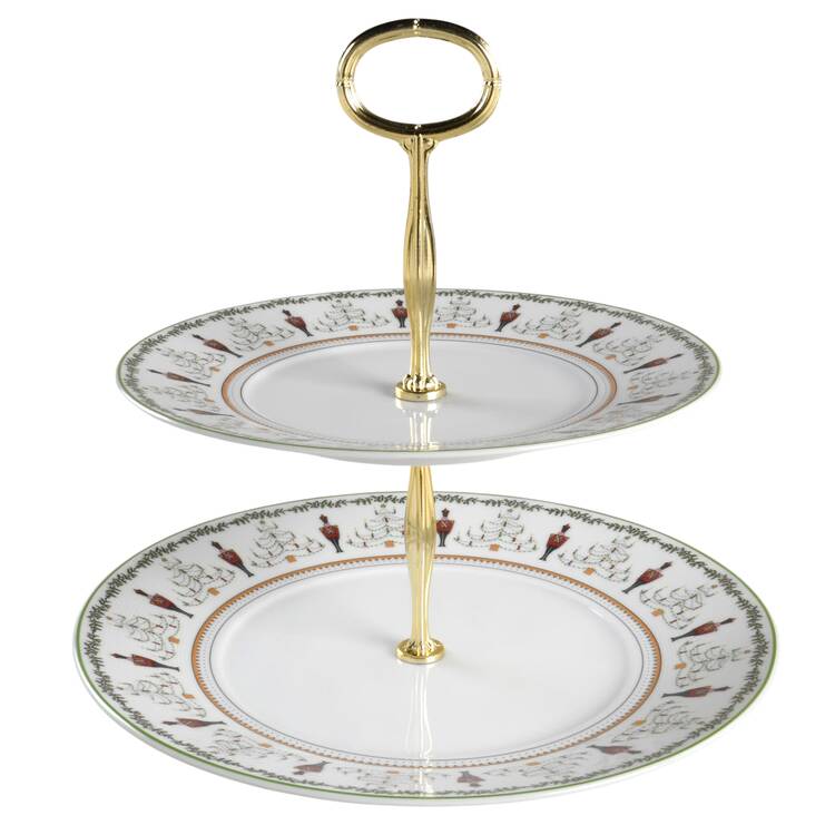 Grenadiers 6 5/8"-10"  2 Tiered Serving Tray (Dp, Sp) HC