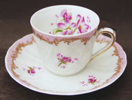 Henriette Rose Flat Demitasse Cup & Saucer Set