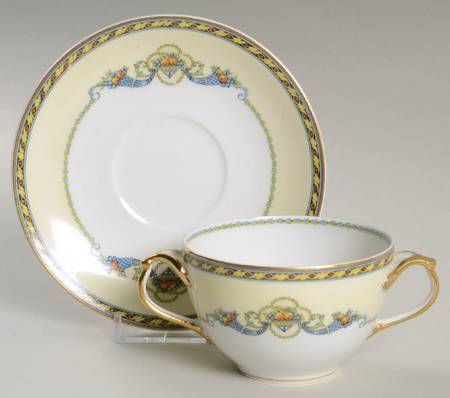 Horn of Plenty Flat Bouillon Cup & Saucer