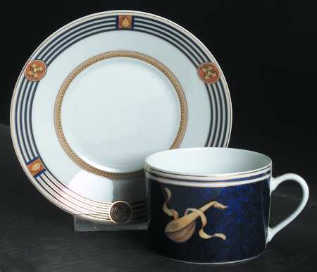 Kent Uni Blue Flat Cup & Saucer Set