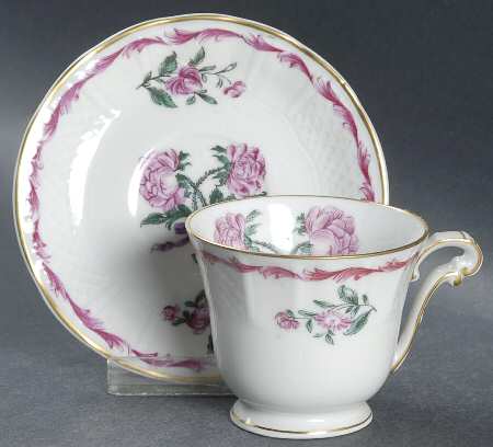 Les Deux Roses Footed Demitasse Cup & Saucer Set