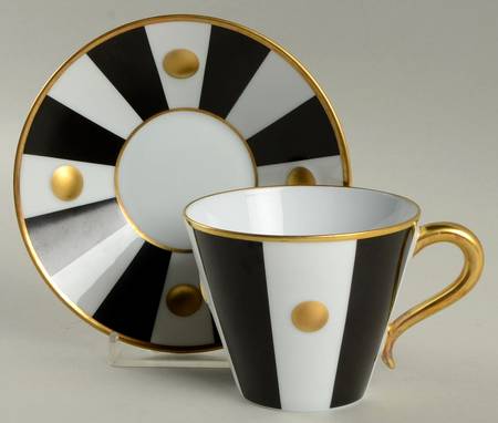 Lipari Black Flat Cup & Saucer Set
