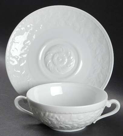 Louvre Flat Cream Soup Bowl & Saucer Set