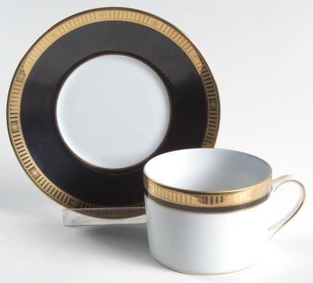 Madison Black Flat Cup & Saucer Set