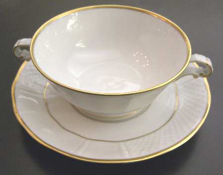 Malmaison Flat Cream Soup Bowl & Saucer Set