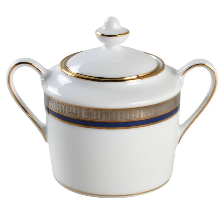 Madison Platinum Blue Sugar Bowl & Lid