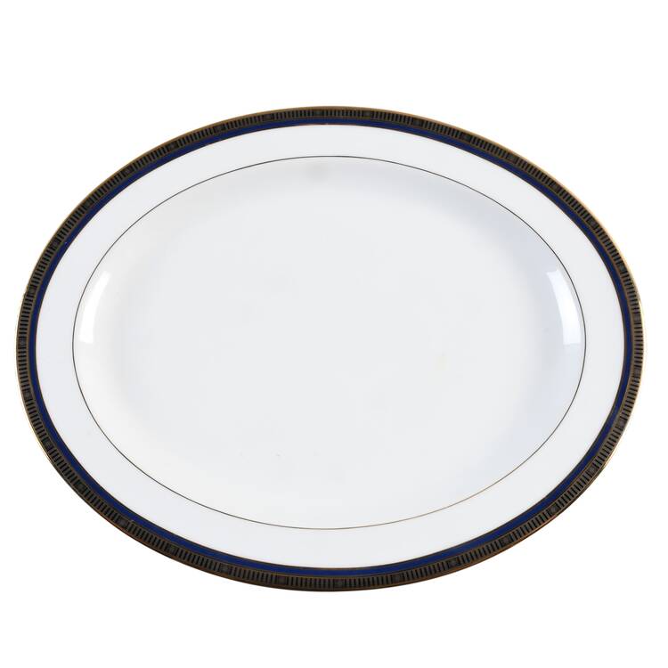 Madison Platinum Blue 15" Oval Serving Platter