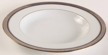 Madison Platinum Blue Rim Soup Bowl