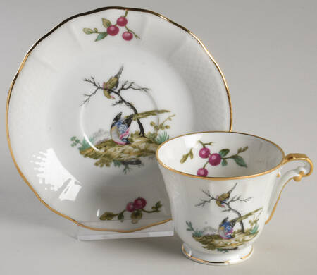 Mennecy Footed Demitasse Cup & Saucer Set by Bernardaud