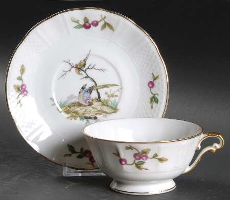 Mennecy Footed Cup & Saucer Set
