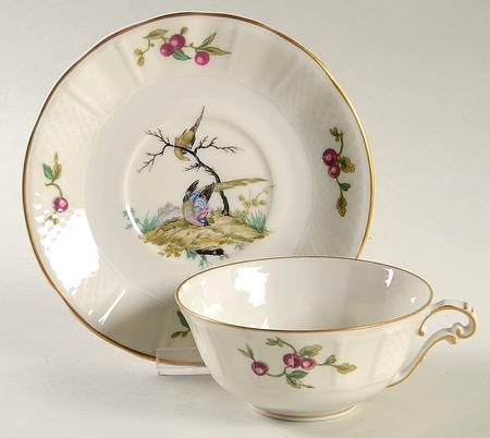 Mennecy Flat Cup & Saucer Set by Bernardaud