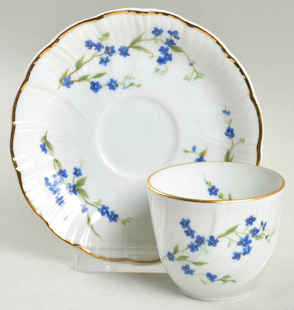 Myosotis Flat No Handle Demitasse Cup and Saucer Set