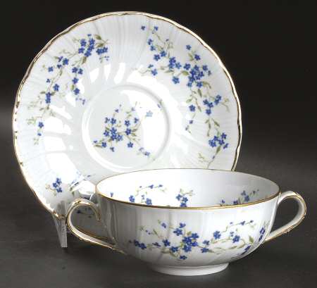 Myosotis Flat Cream Soup Bowl & Saucer Set