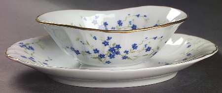 Myosotis Gravy Boat with Attached Underplate