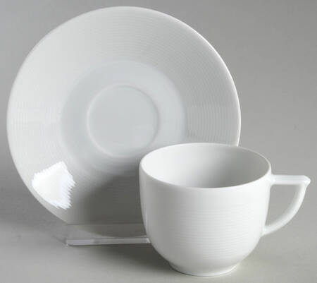 Nereides White Flat Demitasse Cup & Saucer Set