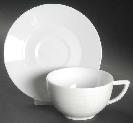 Nereides White Flat Cup & Saucer Set