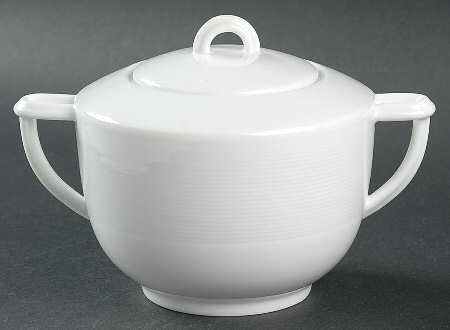 Nereides White Sugar Bowl & Lid