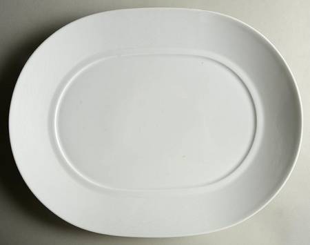 Nereides White 15" Oval Serving Platter