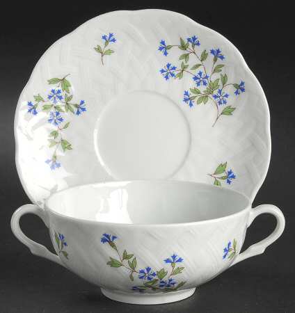 Nicole Footed Cream Soup Bowl & Saucer Set