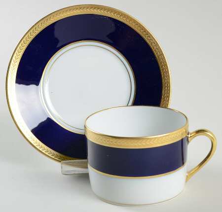 Palaiseau Cobalt Blue Flat Cup & Saucer Set