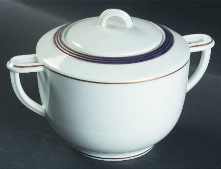 Palatino Blue Sugar Bowl & Lid