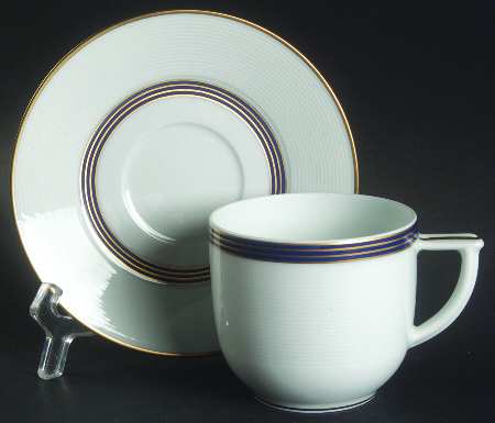 Palatino Blue Flat Cup & Saucer Set