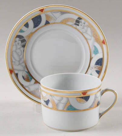 Paris (Geometric Nudes) Flat Cup & Saucer Set