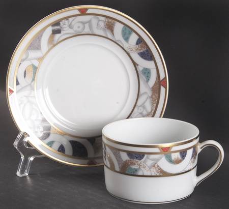 Paris (Geometric Nudes) Flat Cup & Saucer Set