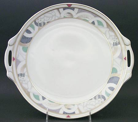Paris (Geometric Nudes) Handled Cake Plate