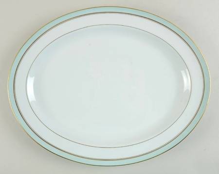 Pergolese Mint Green 15" Oval Serving Platter