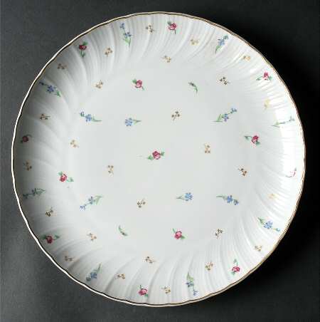 Pompadour (Scalloped, White Background) 11" Chop Plate (Round Platter)