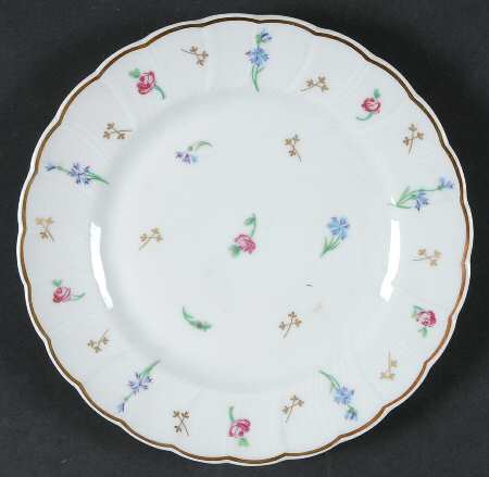 Pompadour (Scalloped, White Background) Bread & Butter Plate