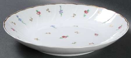 Pompadour (Scalloped, White Background) Coupe Soup Bowl