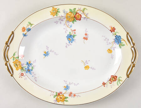 Riviera (Cream & White) 13" Oval Serving Platter