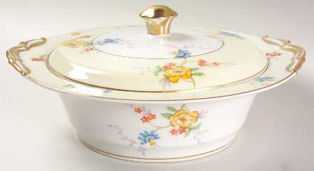 Riviera (Cream & White) Round Covered Vegetable