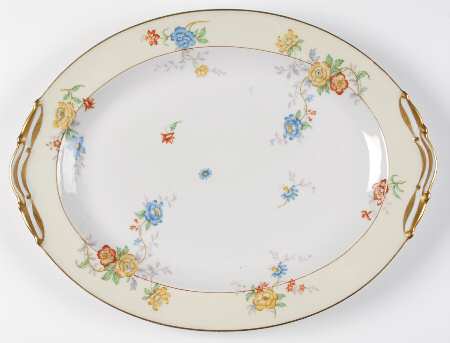Riviera (Cream & White) 15" Oval Serving Platter