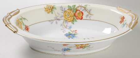 Riviera (Cream & White) 9" Oval Vegetable Bowl