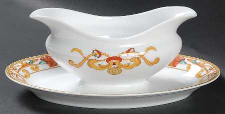 Roma Gold Gravy Boat with Attached Underplate