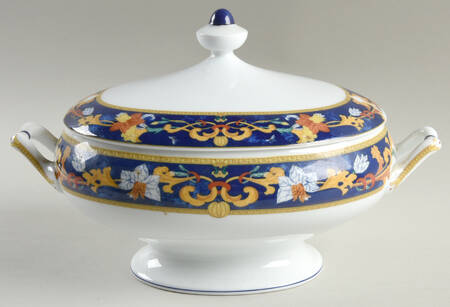 Roma Bleu (Blue) Oval Covered Vegetable by Bernardaud