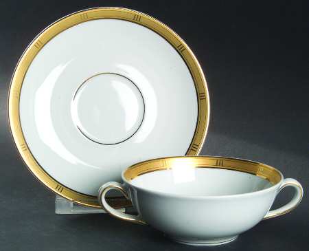 Roulette Flat Cream Soup Bowl & Saucer Set