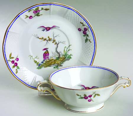 Sceaux Footed Cream Soup Bowl & Saucer Set