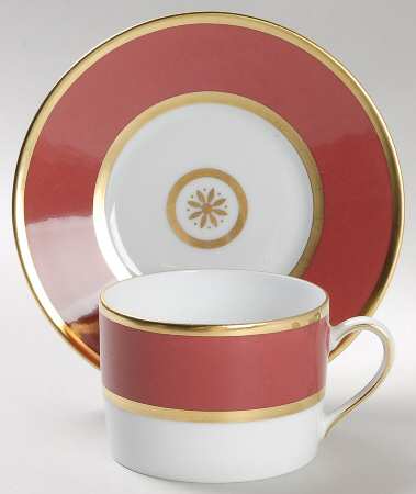 Sparte Red (Sanguine) Flat Cup & Saucer Set