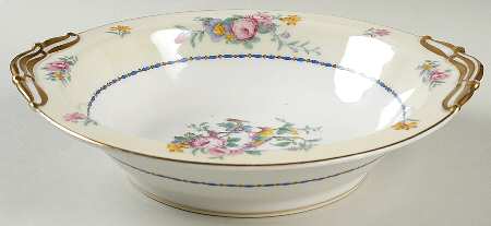 Spring Time (Cream Rim) 10" Round Vegetable Bowl