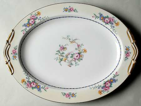Spring Time (Cream Rim) 15" Oval Serving Platter